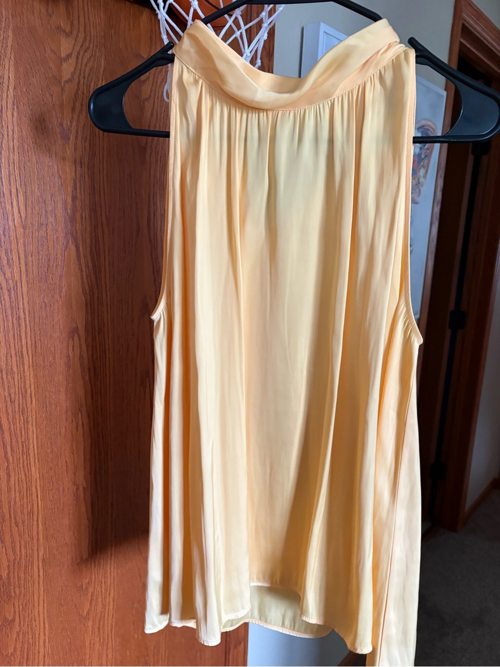 Ann Taylor Pale Yellow Sleeveless High-Neck Camisole